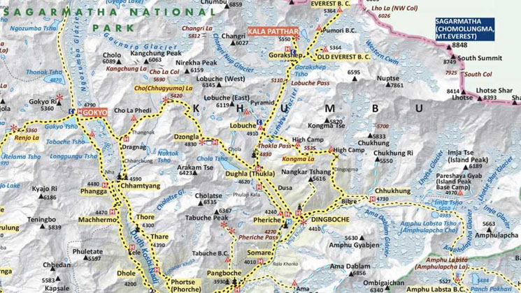 Everest base camp trek map
