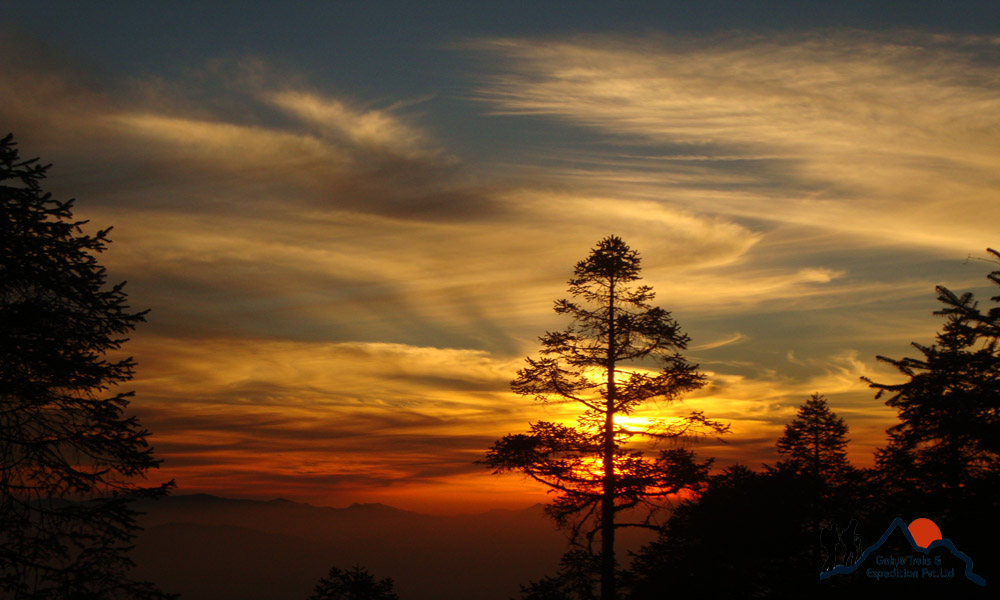 sunrise from Tharepati lodges