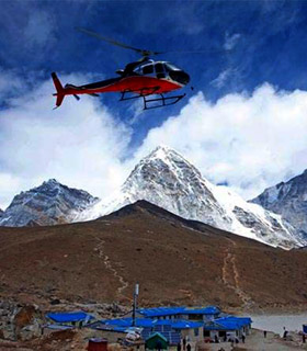 Everest base camp trek return with helicopter