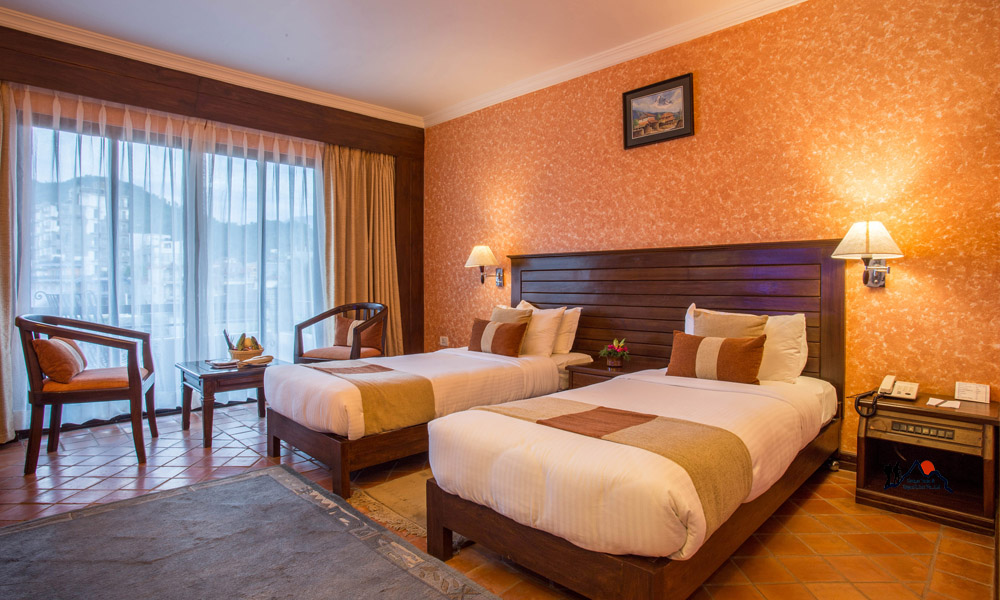 Luxury bed room in Pokhara Hotel